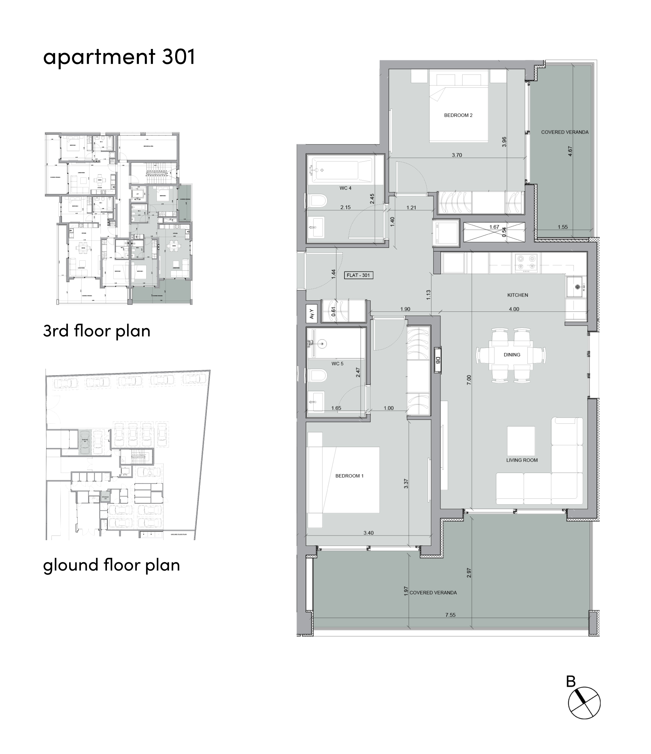 Spirit block A apartment A301 layout
