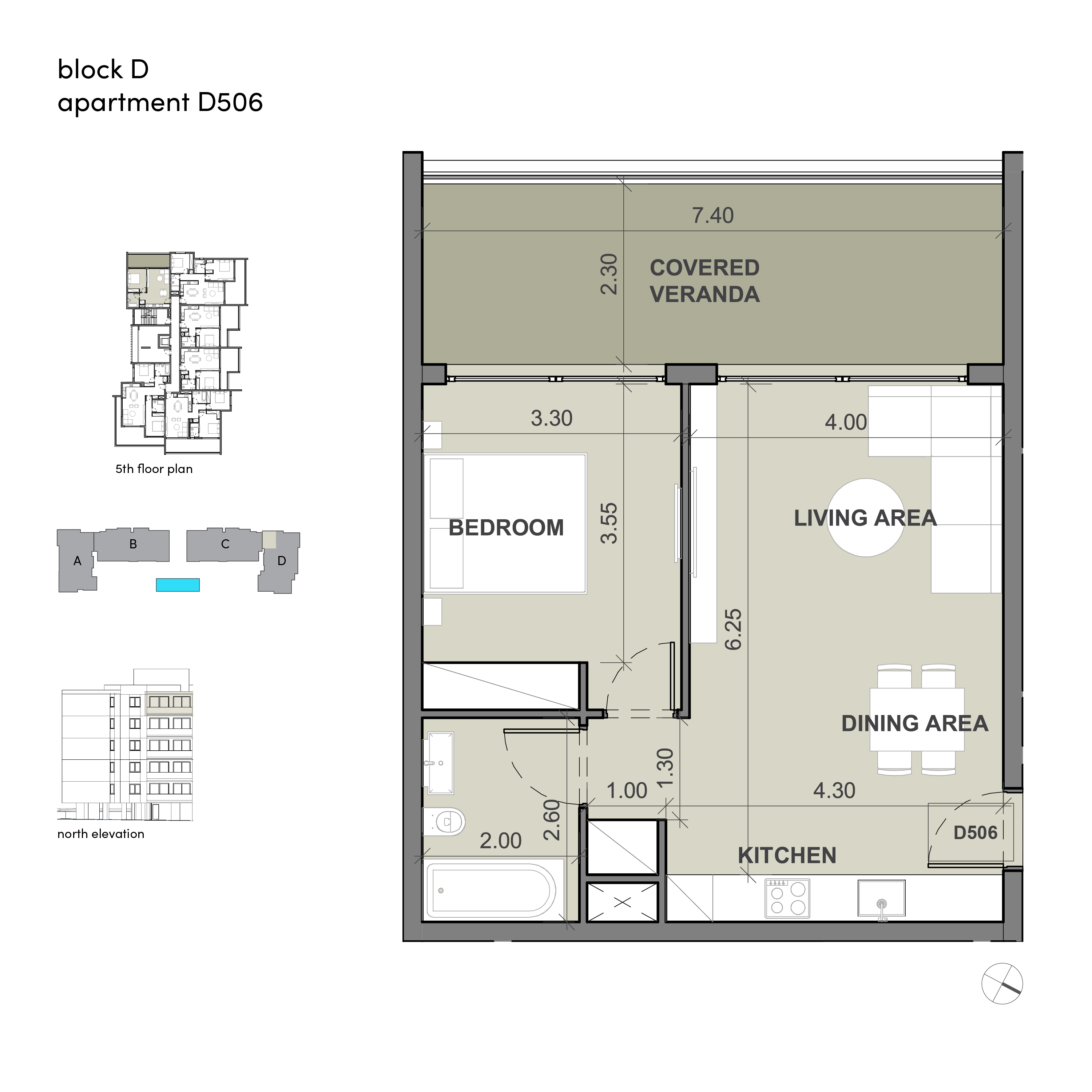 Flow block D apartment 506 layout
