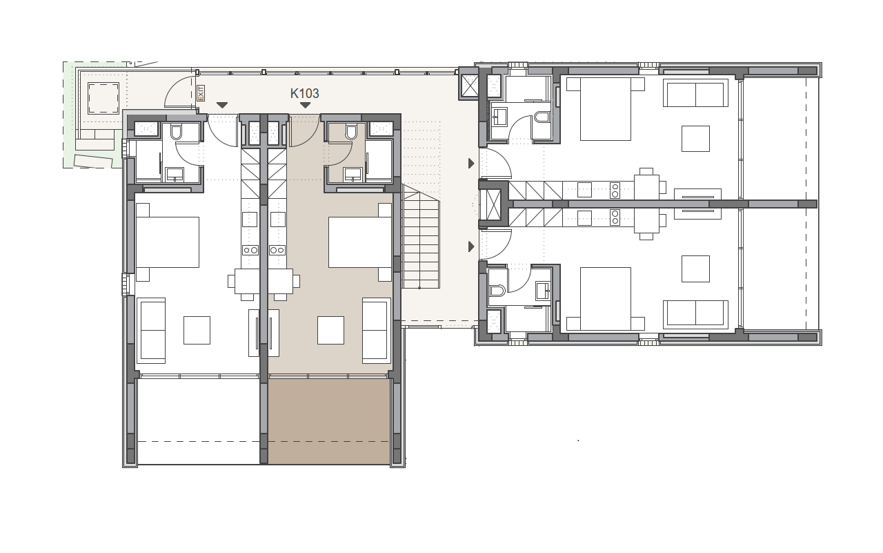 Berengaria block Apartments apartment K103 layout
