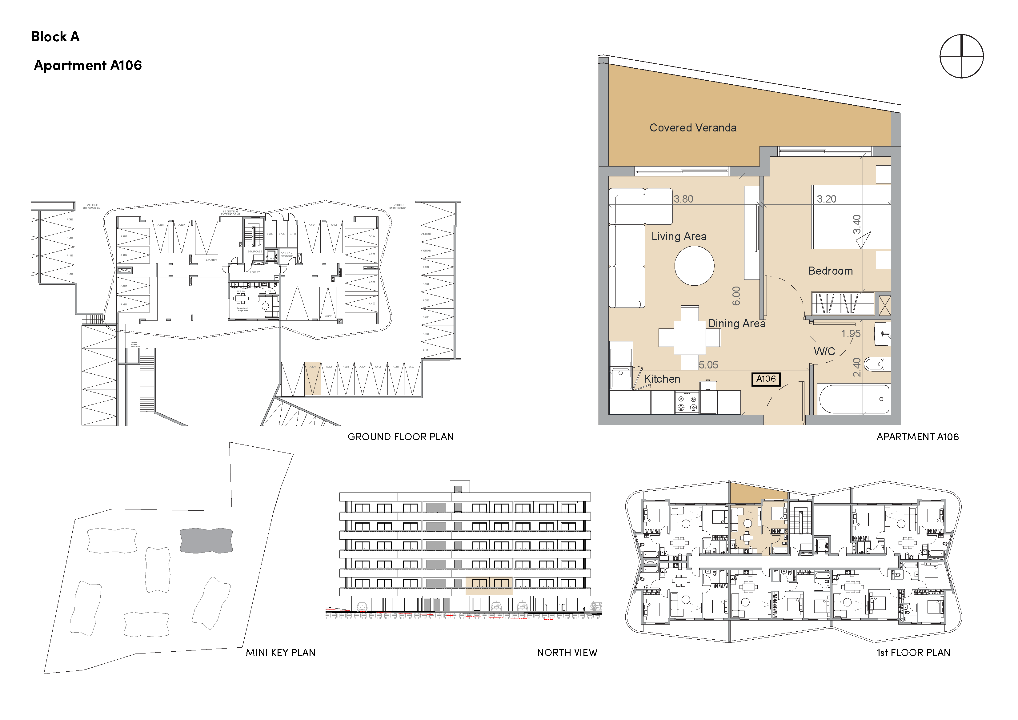 Nest block A apartment A106 layout