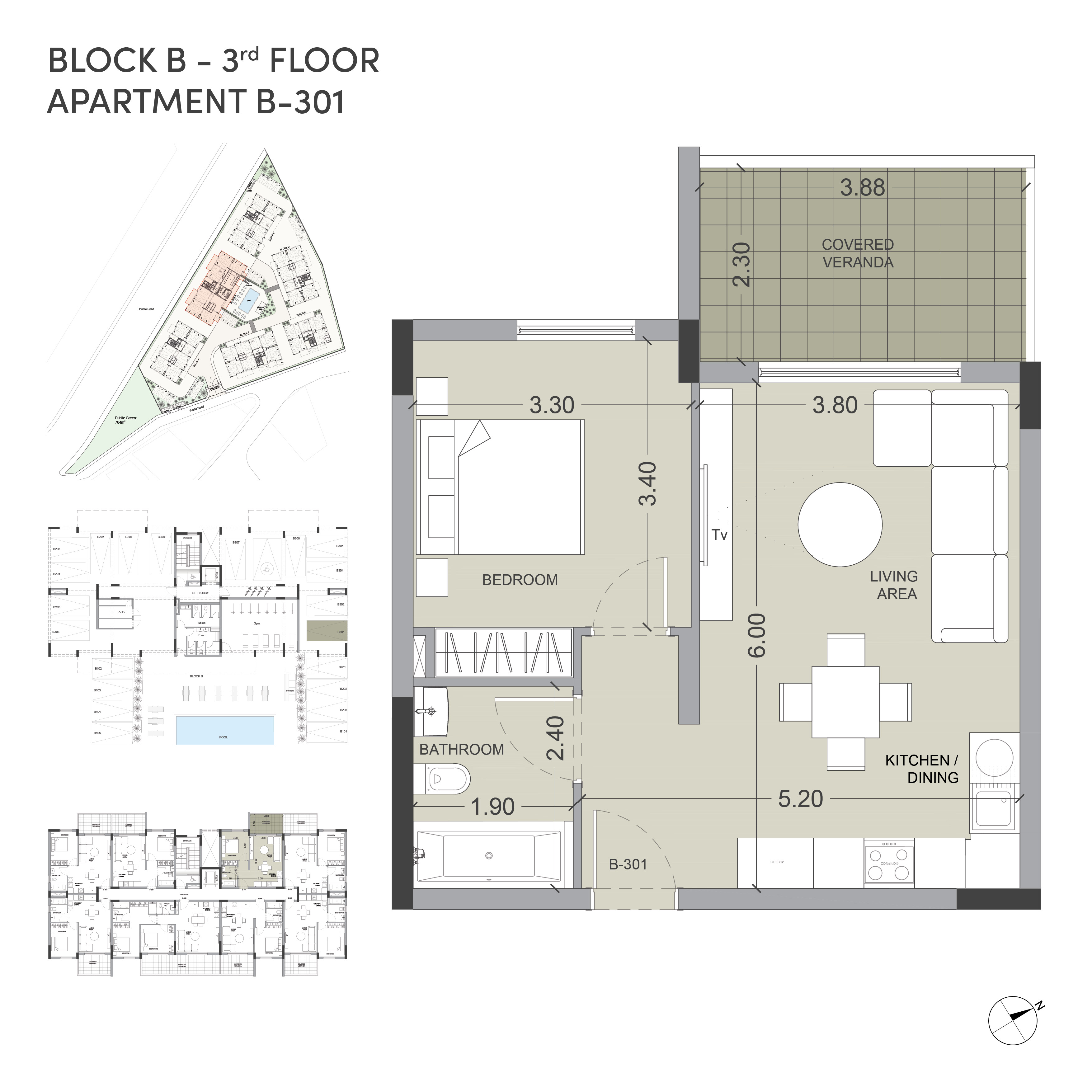 Salt block B apartment 301 layout