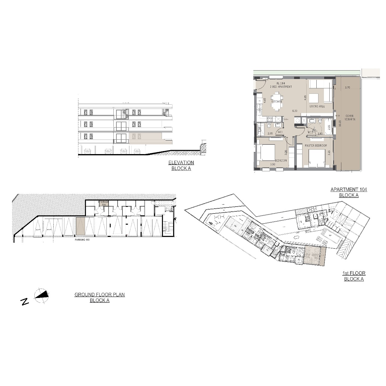 Cypress Grove block A apartment 104 layout