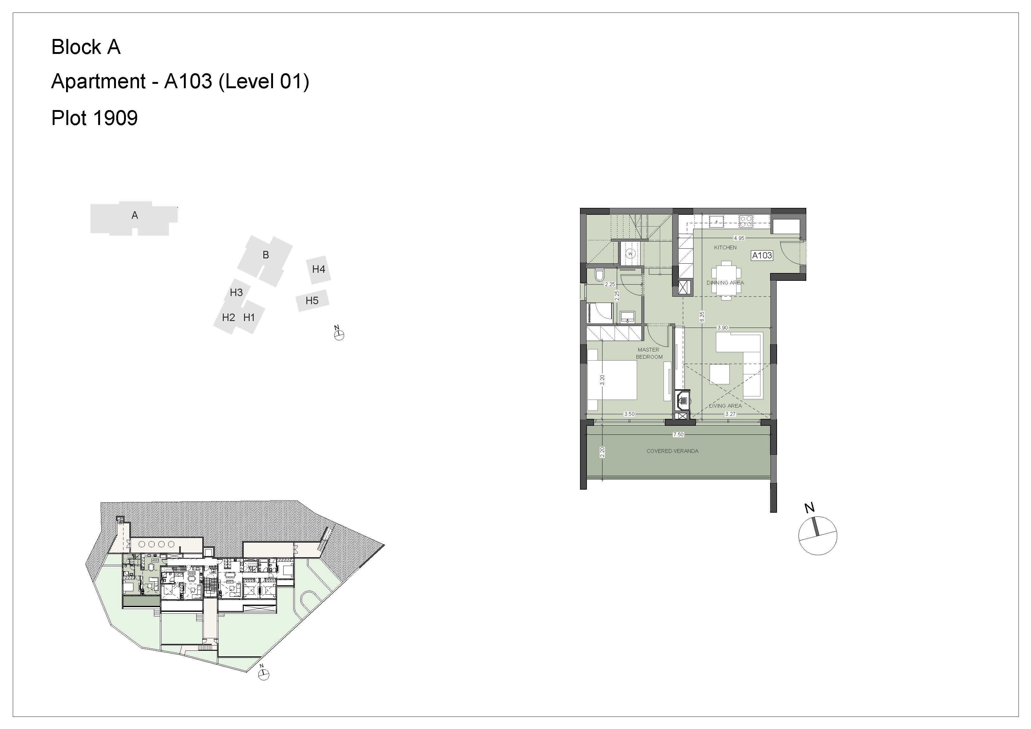 Blackpine block A apartment A103 layout