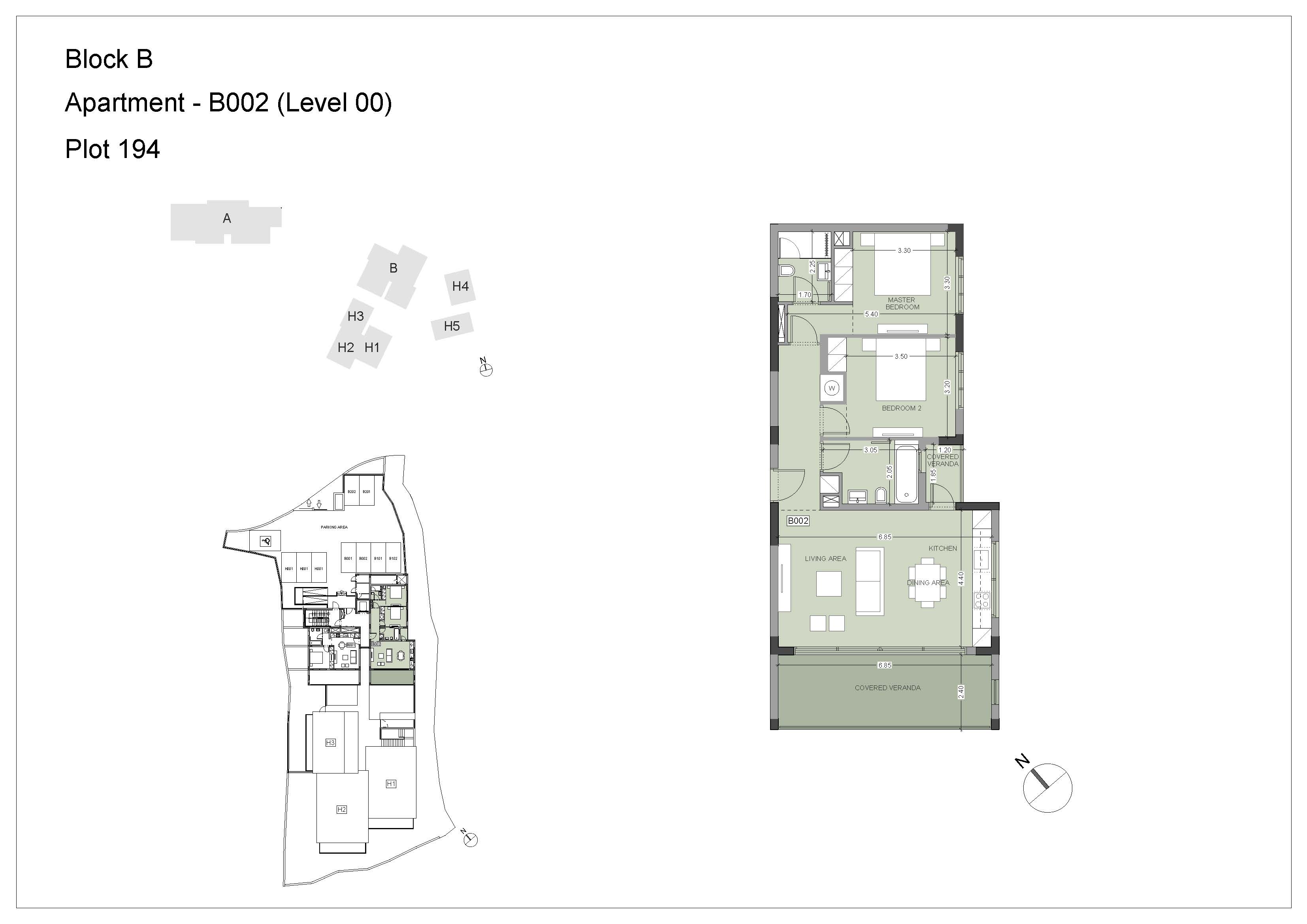 Blackpine block B apartment B002 layout