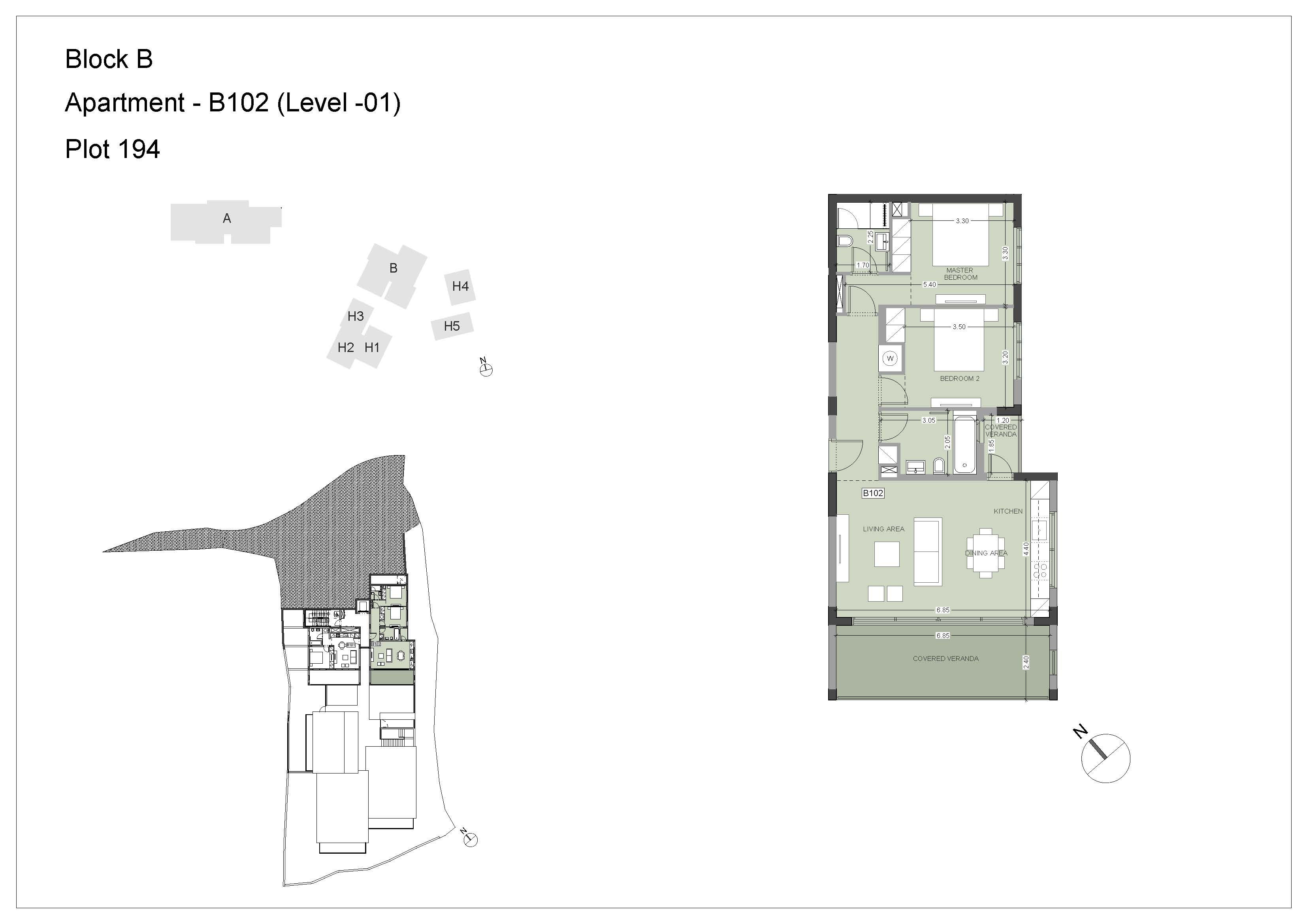 Blackpine block B apartment B102 layout