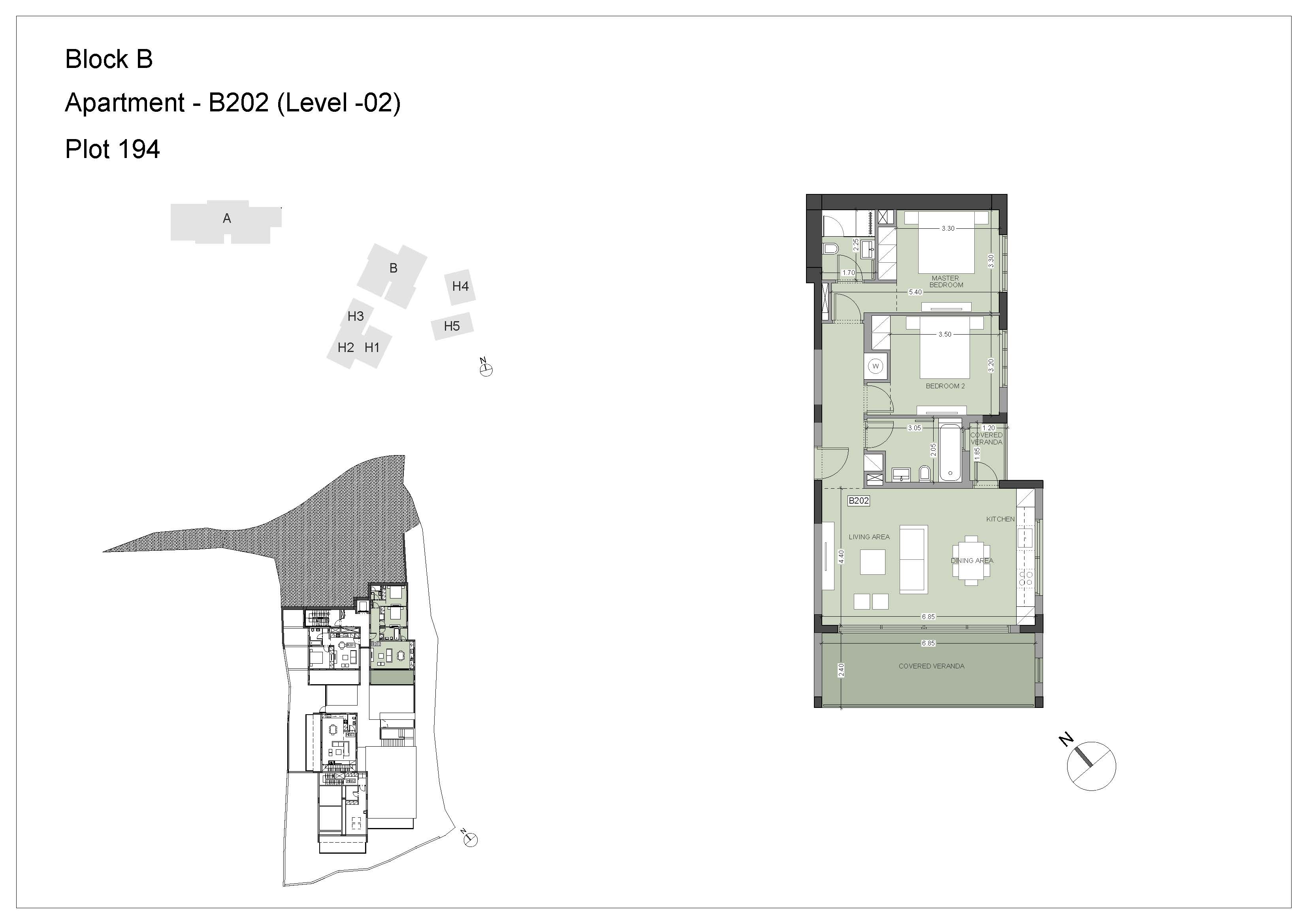 Blackpine block B apartment B202 layout
