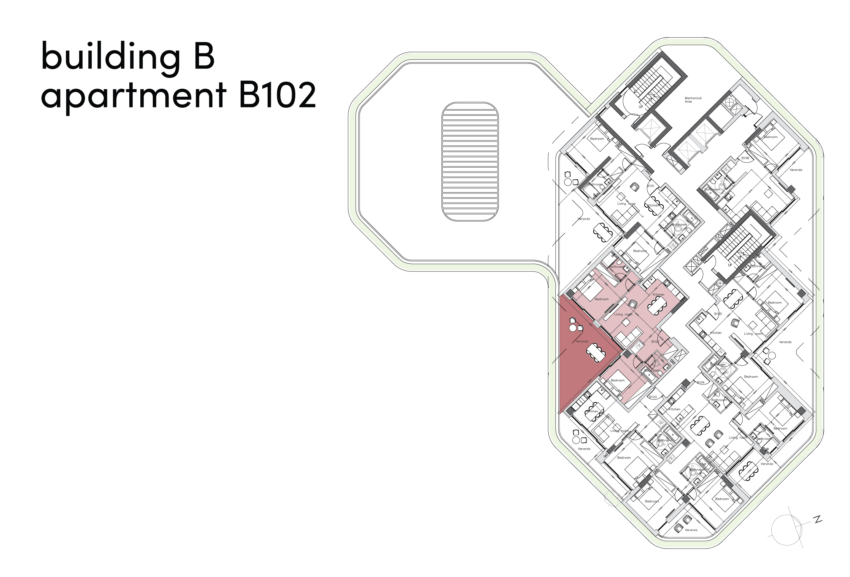 Land of Tomorrow block B apartment B102 layout