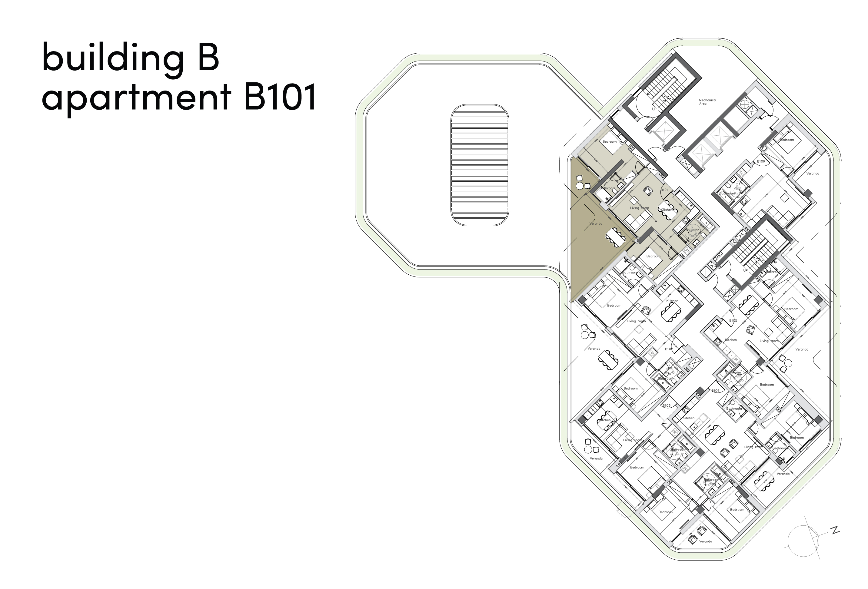 Land of Tomorrow block B apartment B101 layout