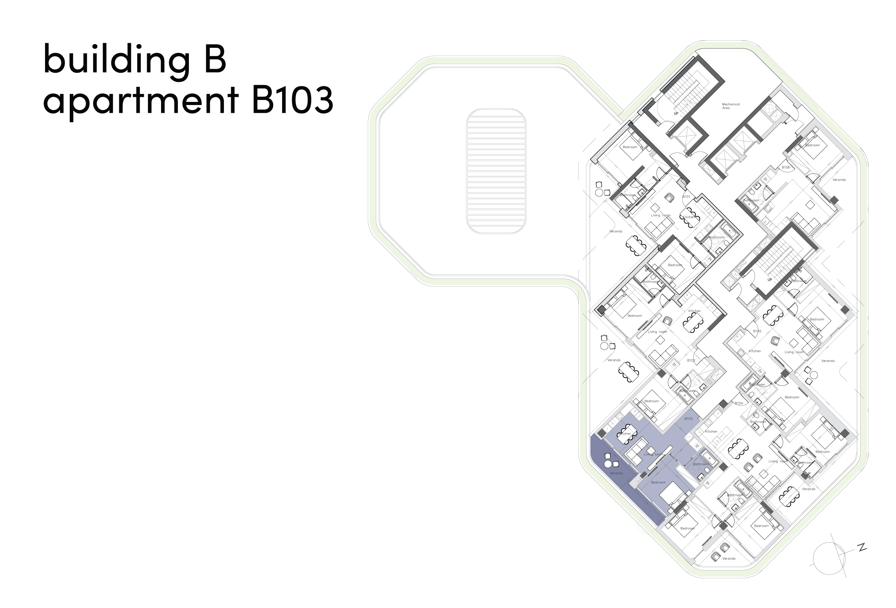 Land of Tomorrow block B apartment B103 layout