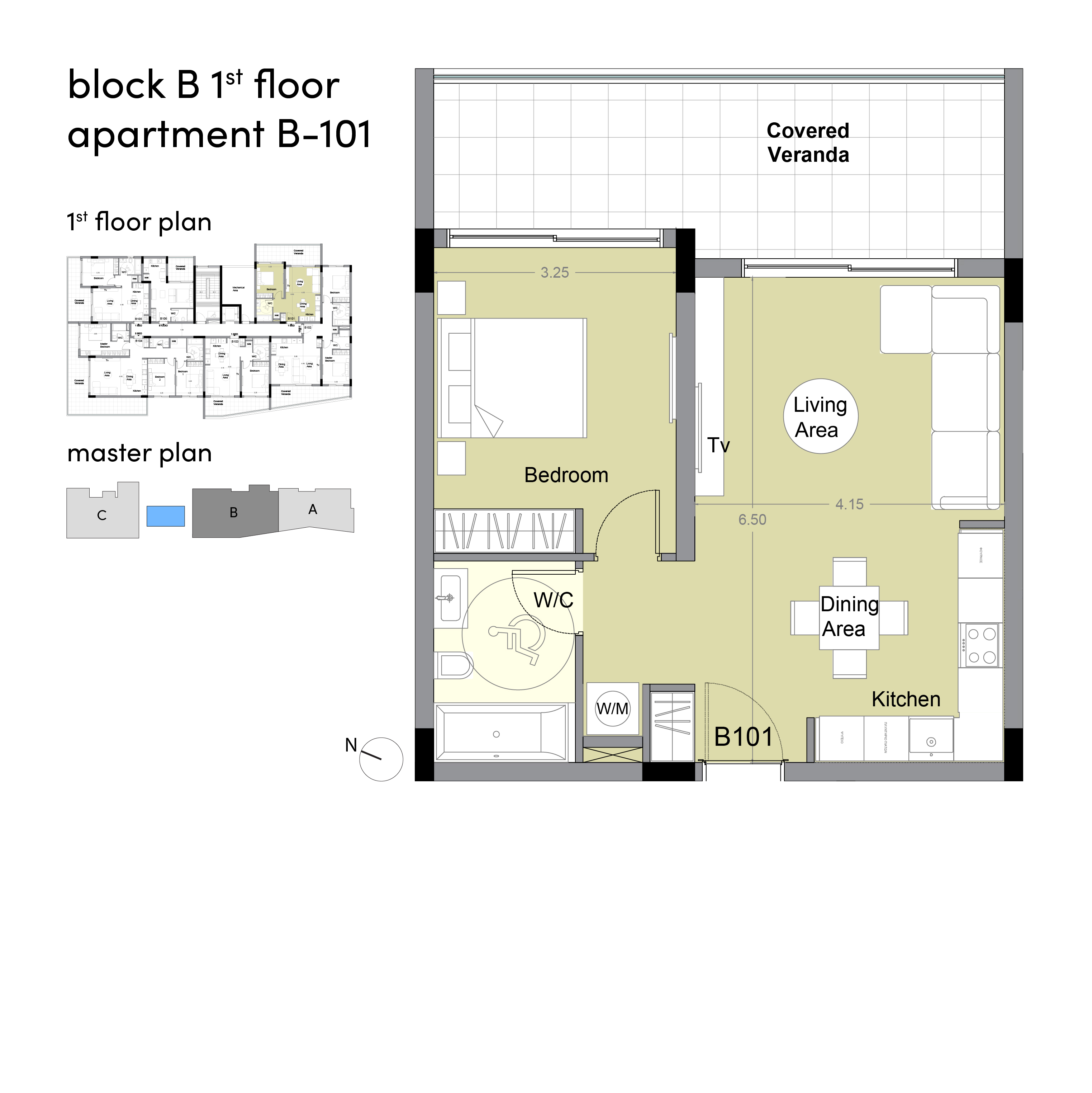 Glow block B apartment B101 layout