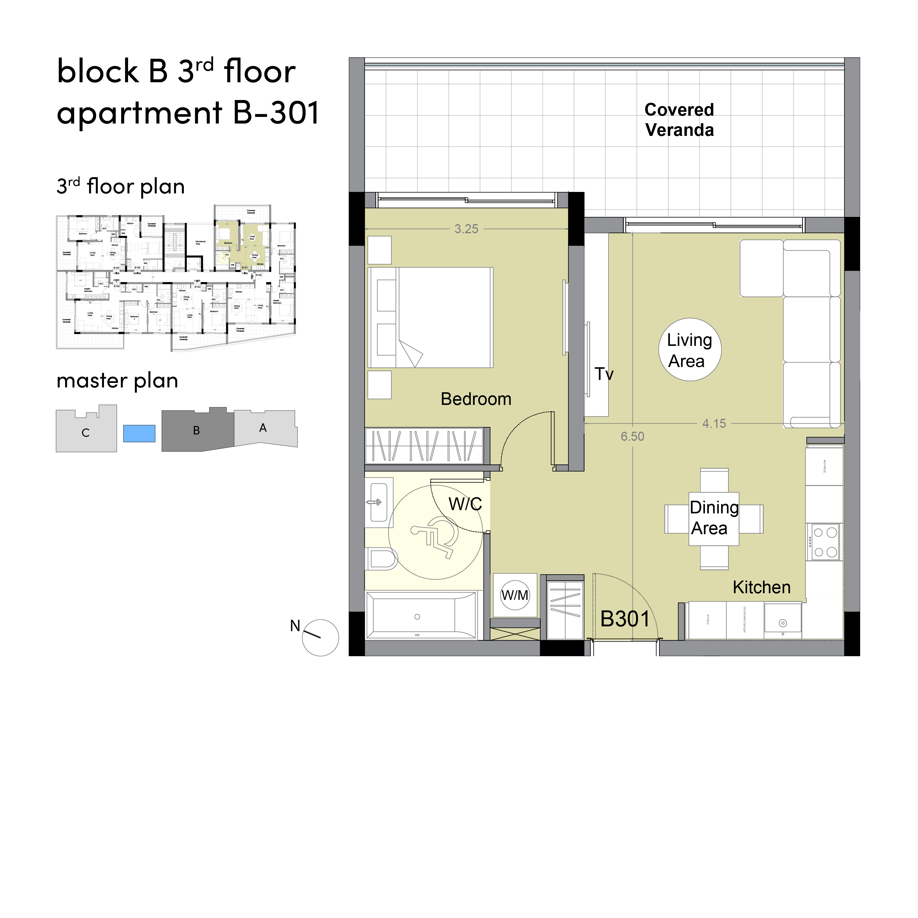 Glow block B apartment B301 layout