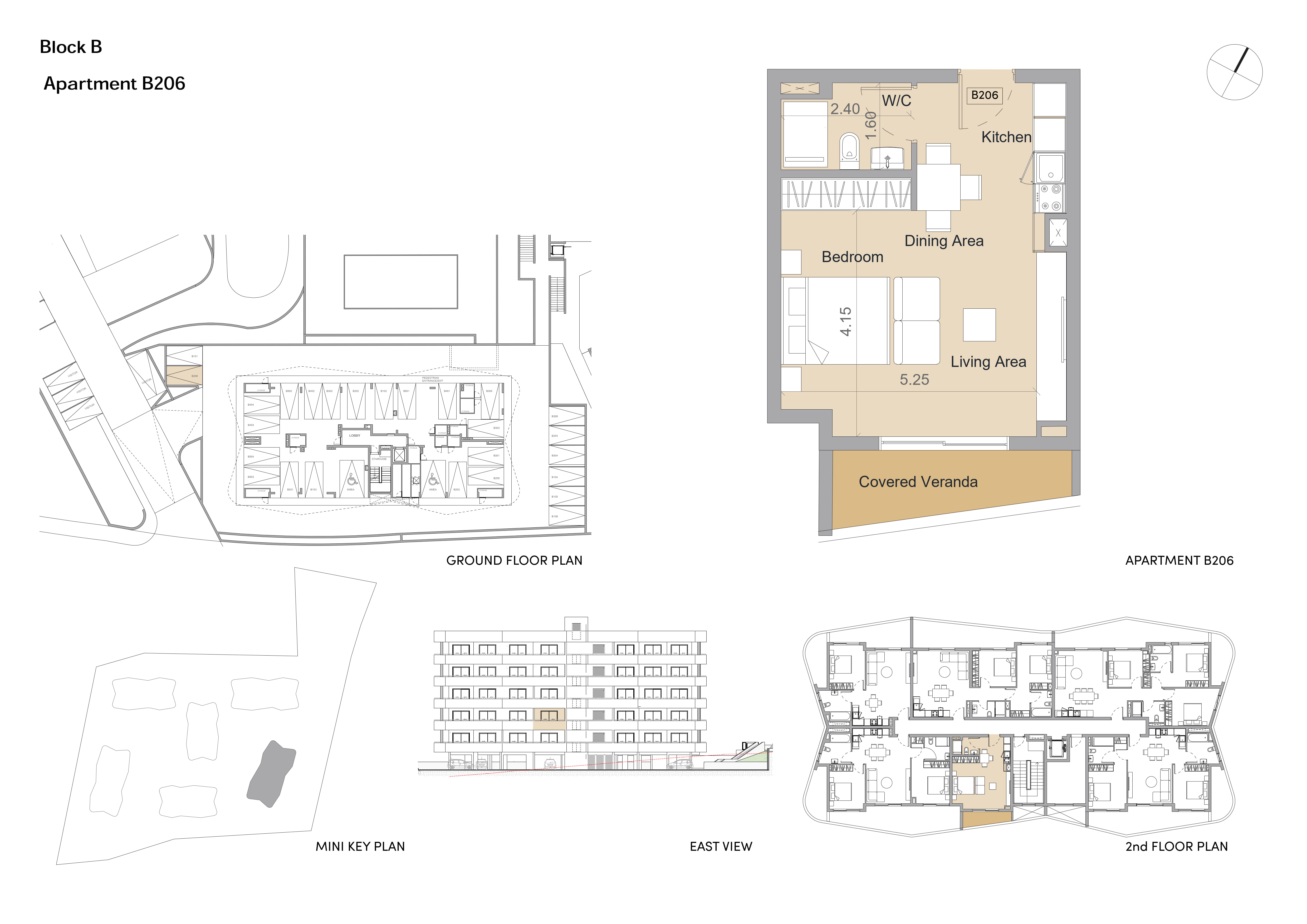 Nest block B apartment B206 layout