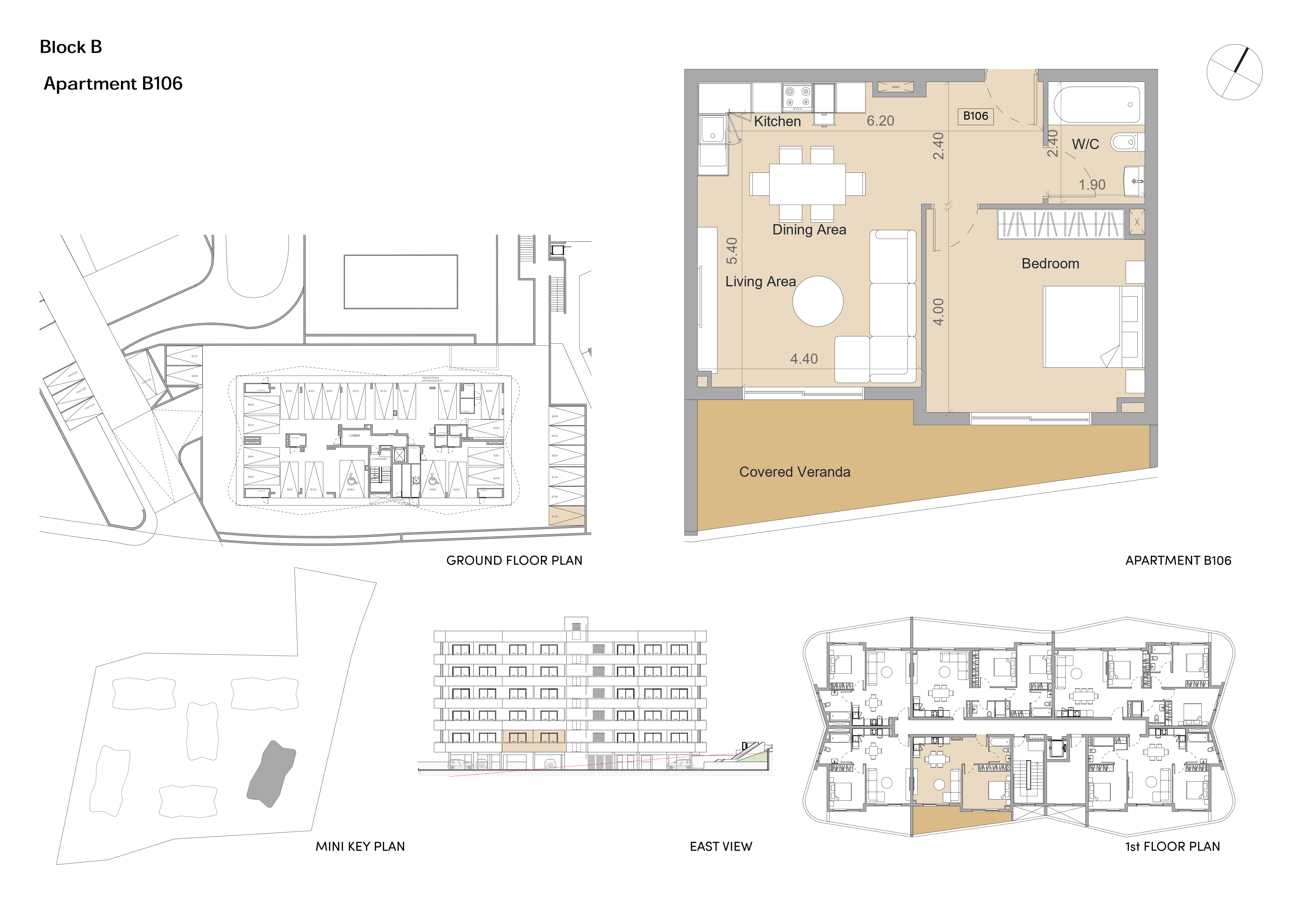Nest block B apartment B106 layout