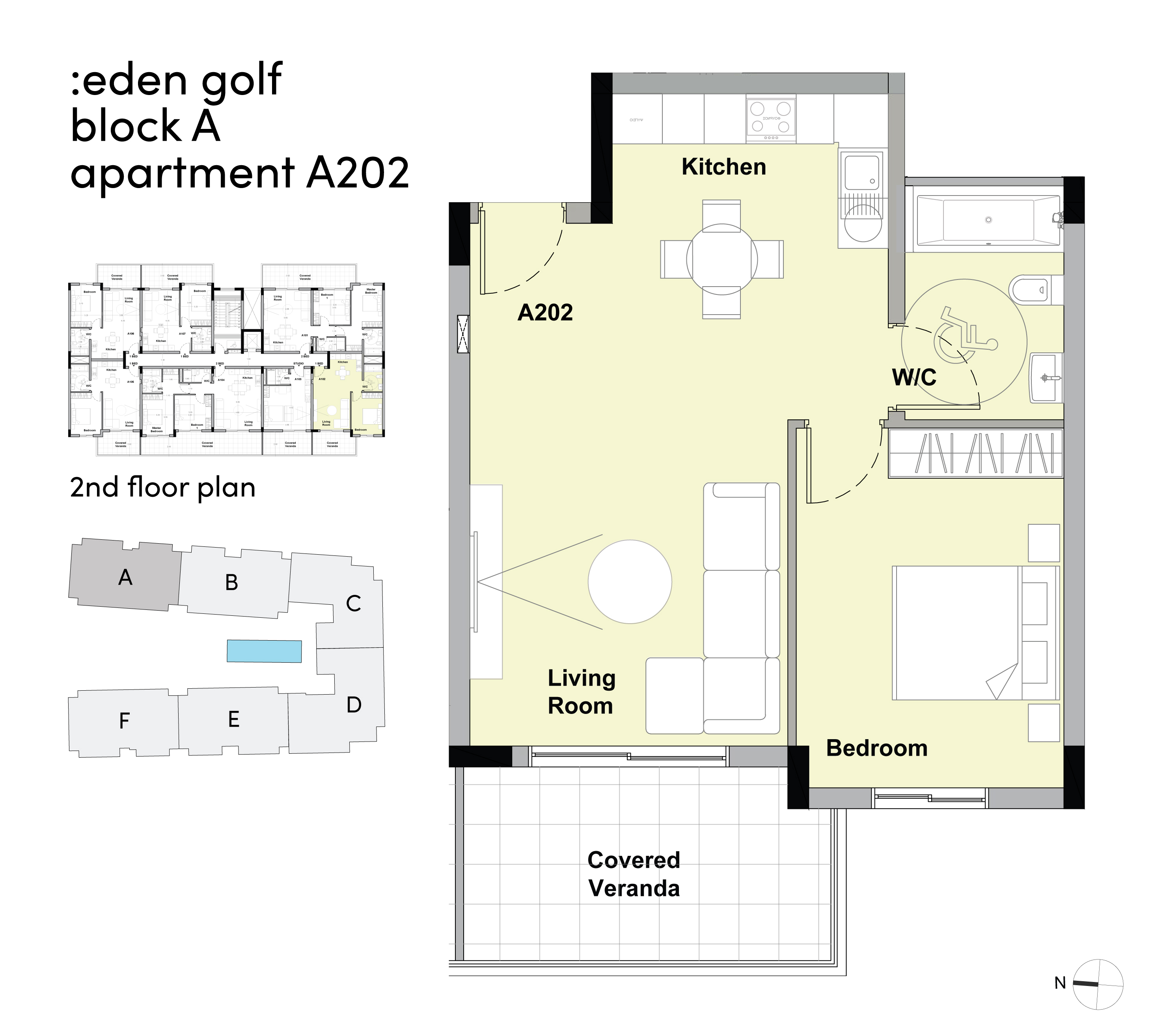 Eden Golf block A apartment A202 layout