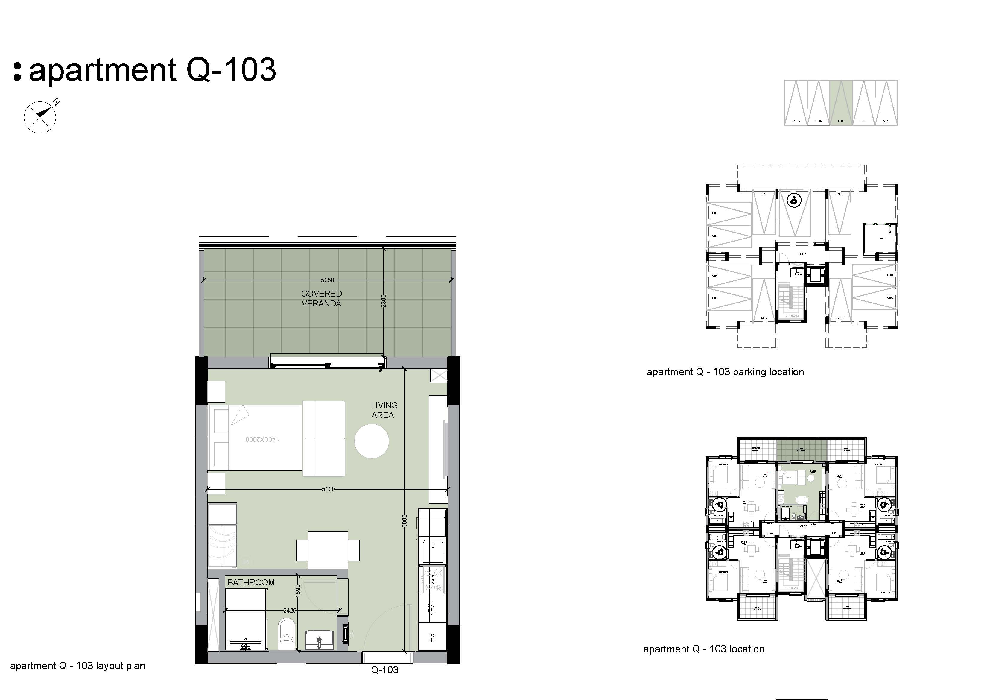 Golfside block Q apartment Q103 layout