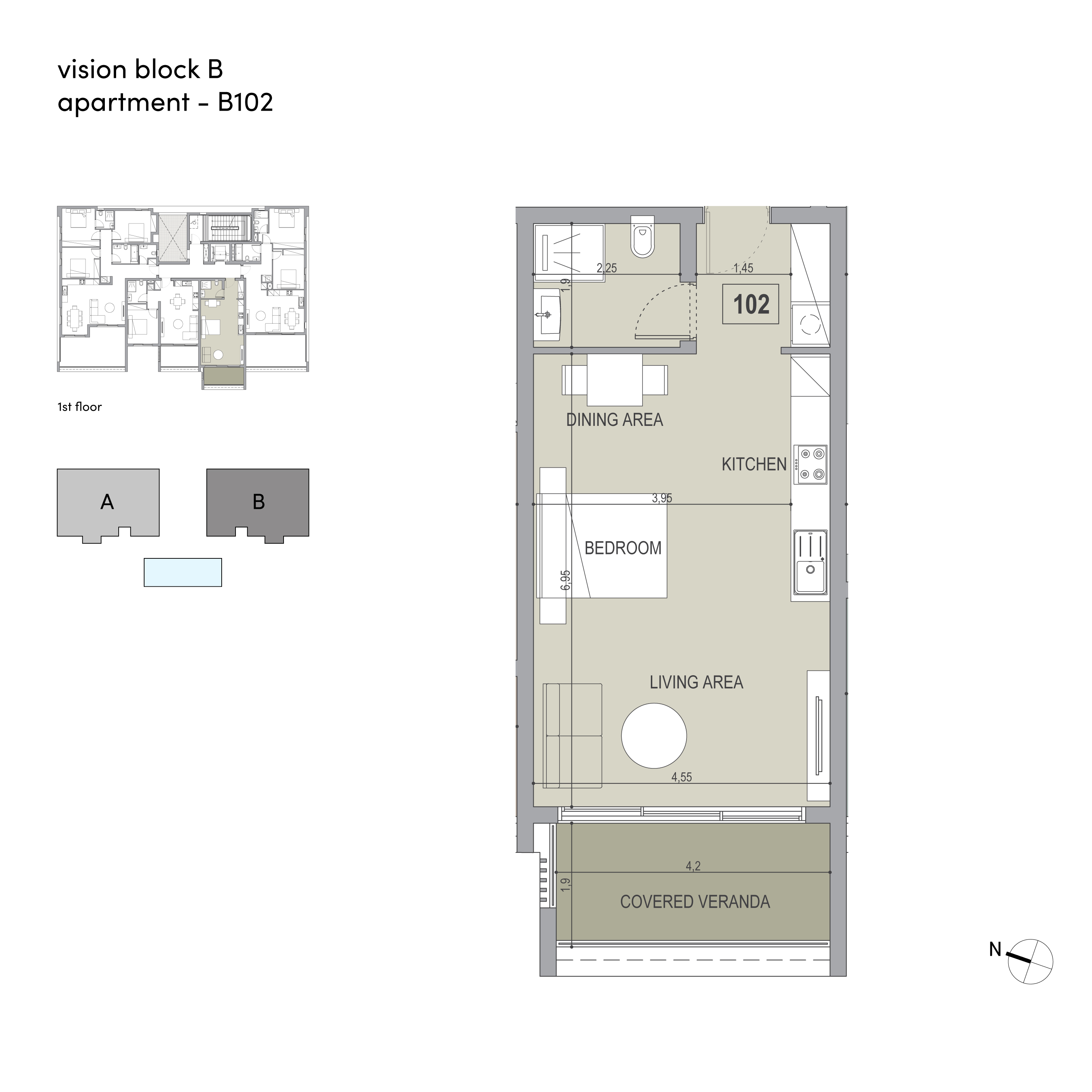Vision block B apartment 102 layout
