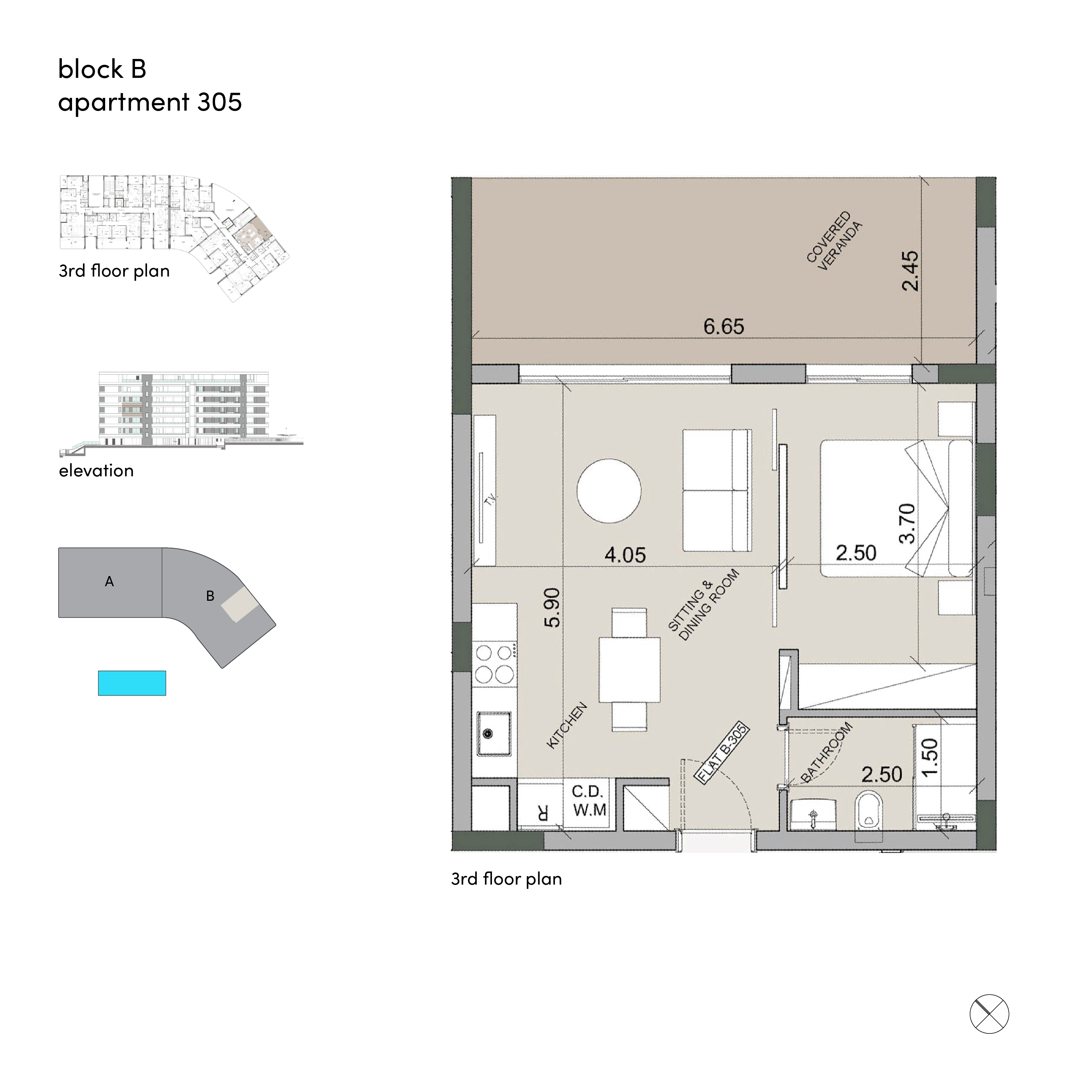 Sense block B apartment 305 layout