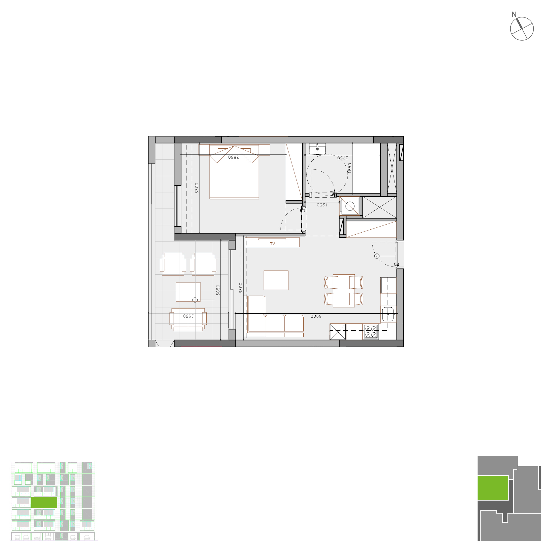 Rosa dei Venti block A apartment 302 layout