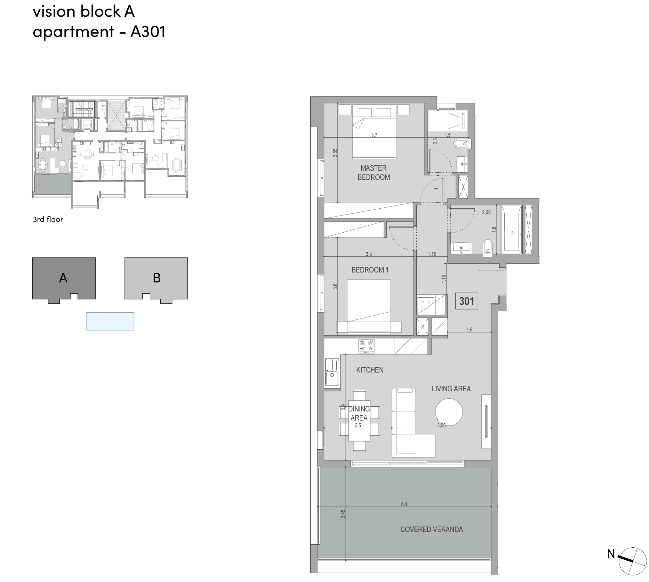 Vision block A apartment 301 layout