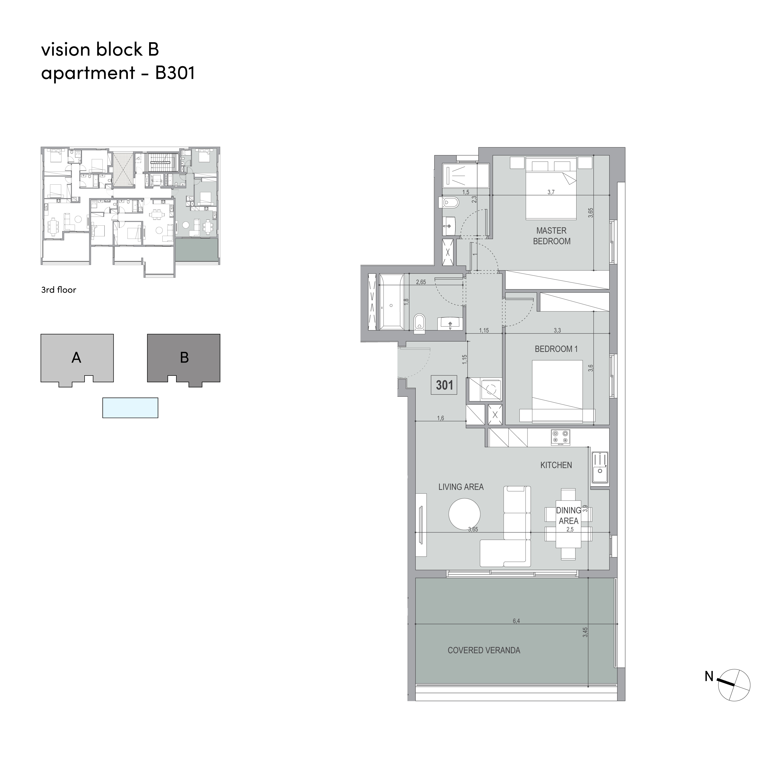 Vision block B apartment 301 layout