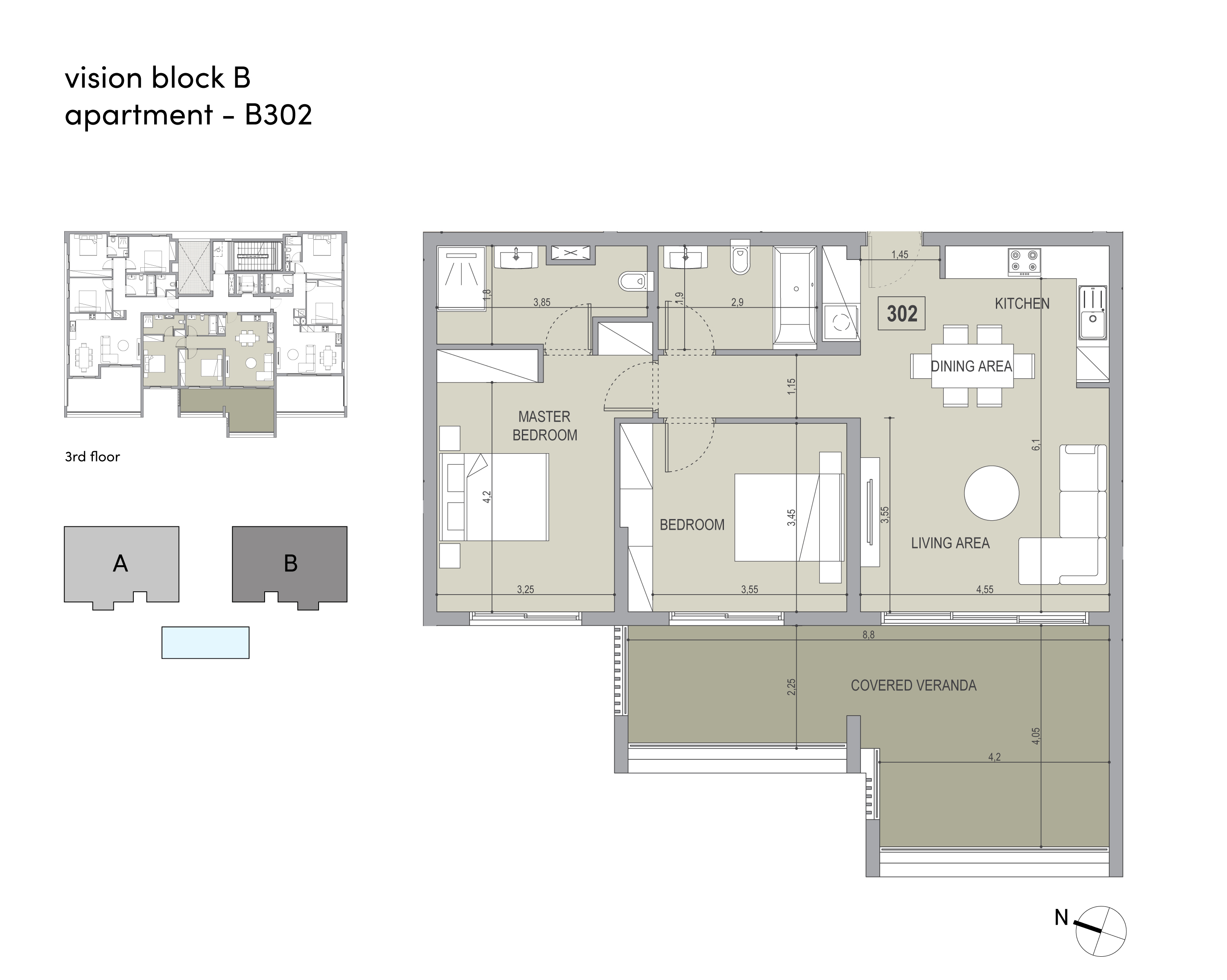 Vision block B apartment 302 layout