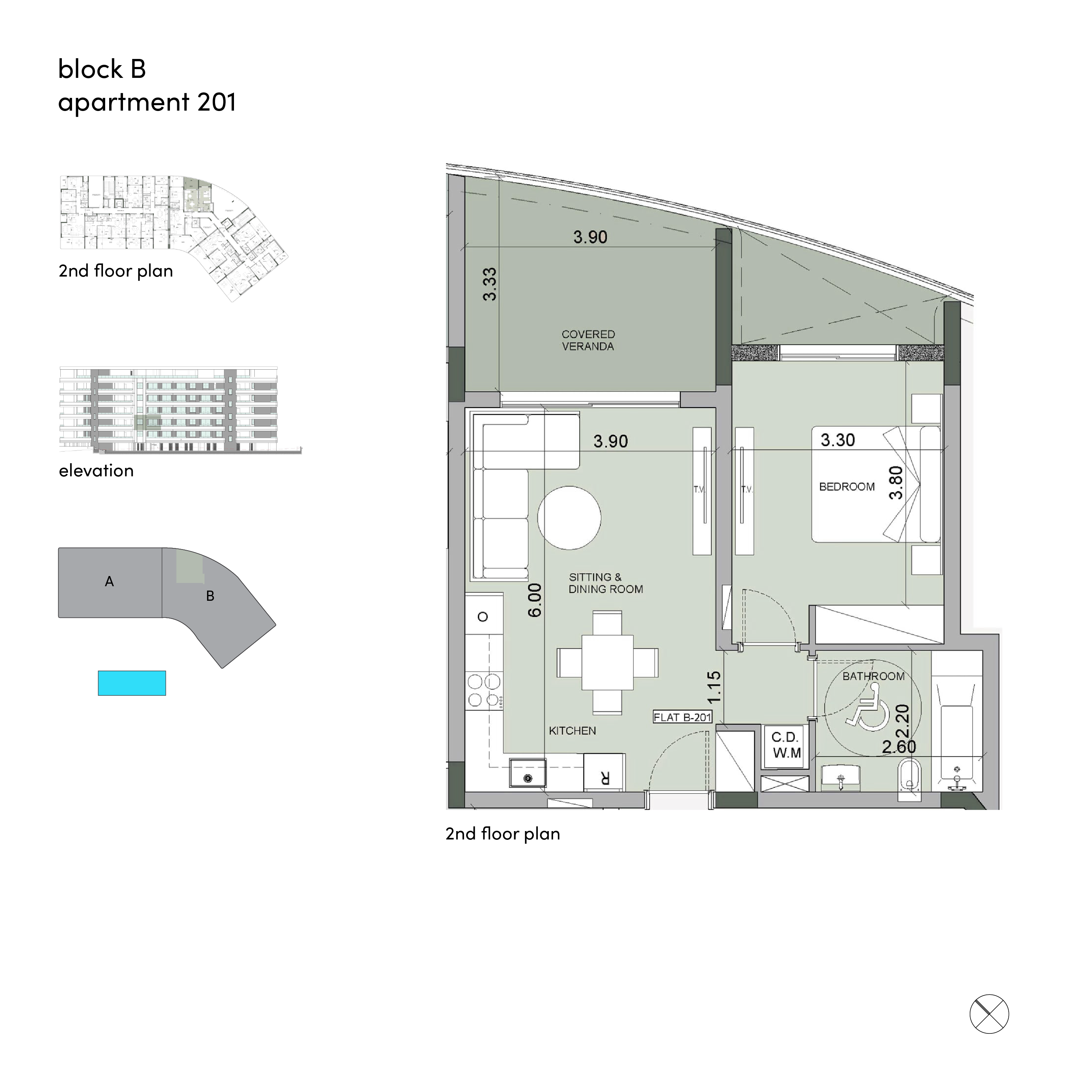 Sense block B apartment 201 layout