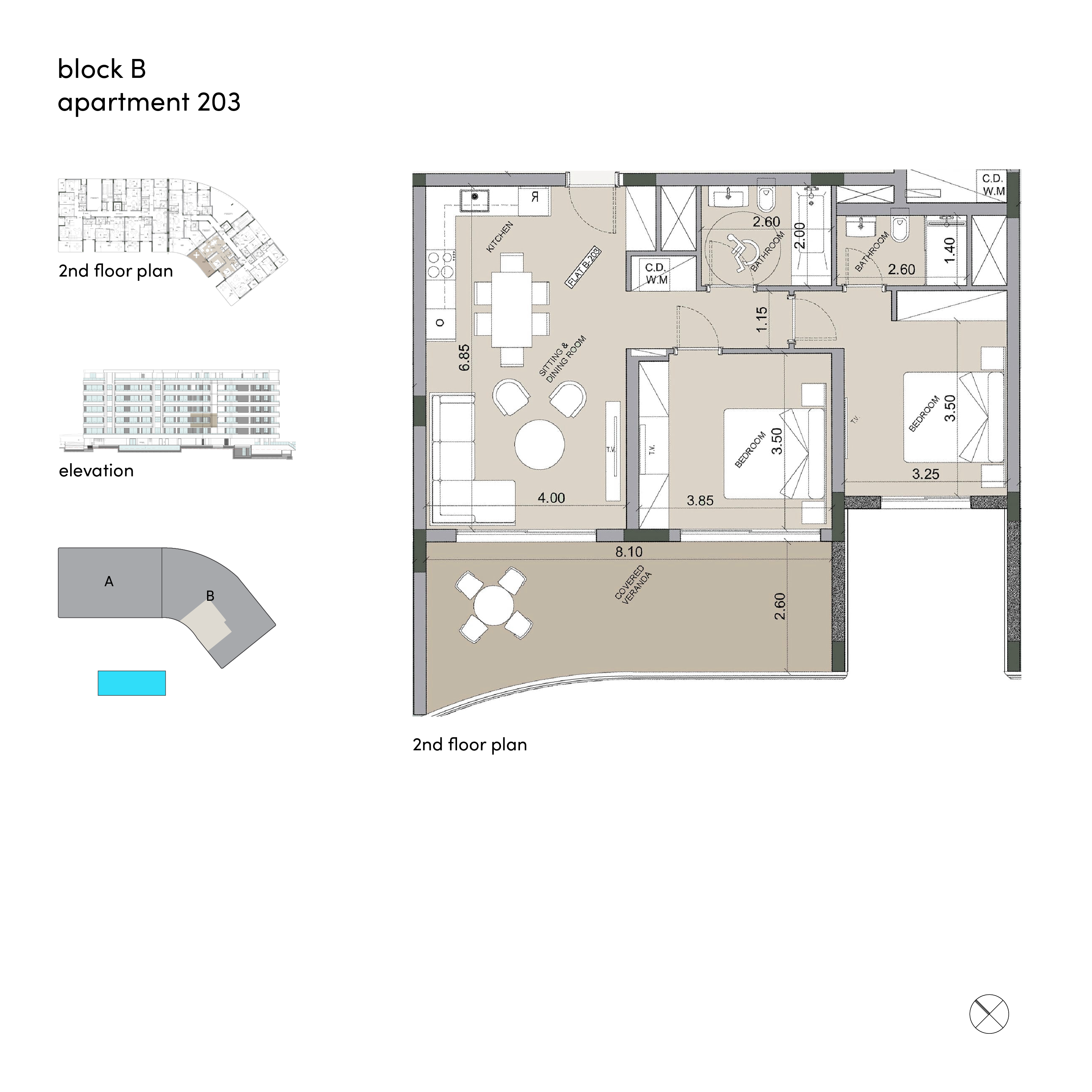 Sense block B apartment 203 layout