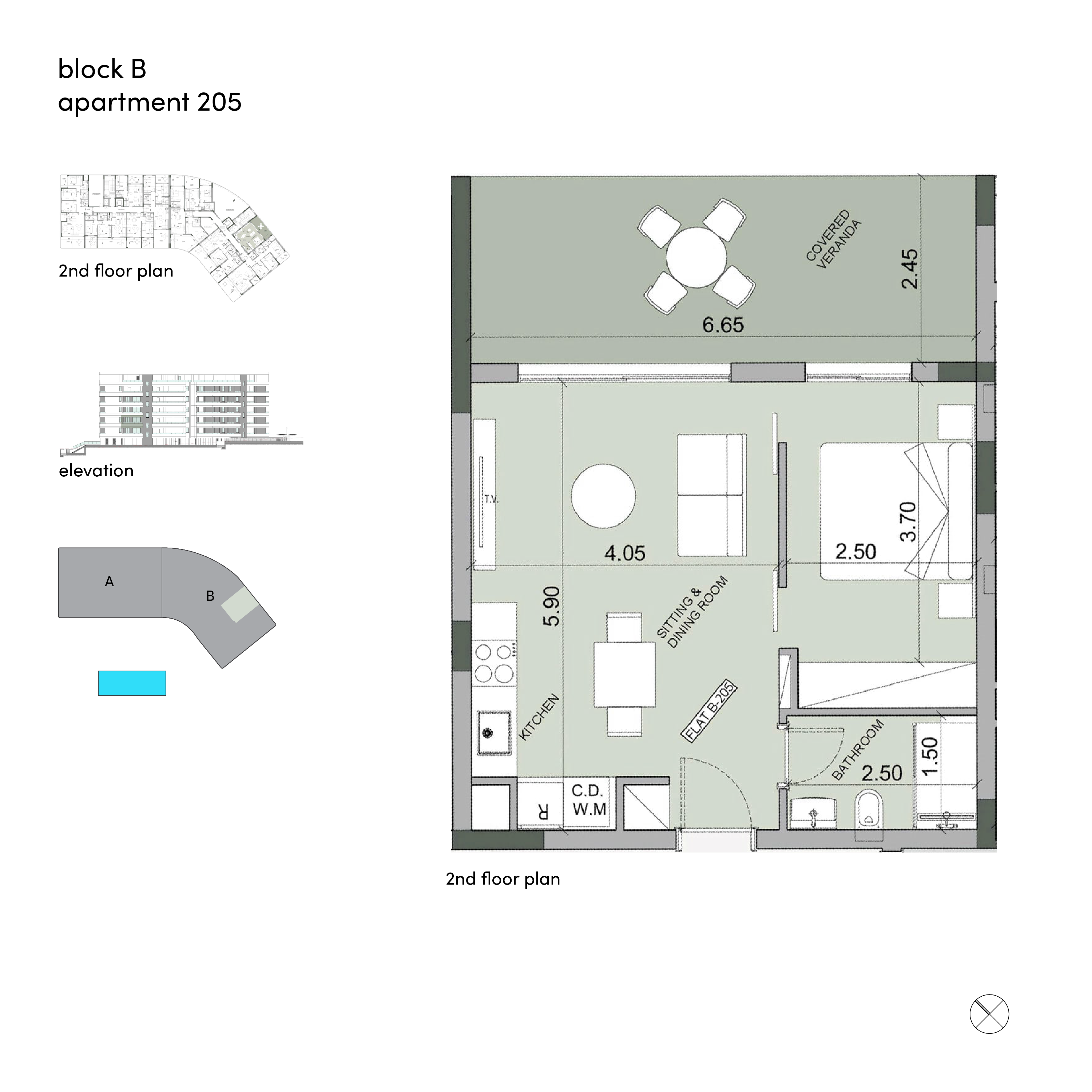 Sense block B apartment 205 layout