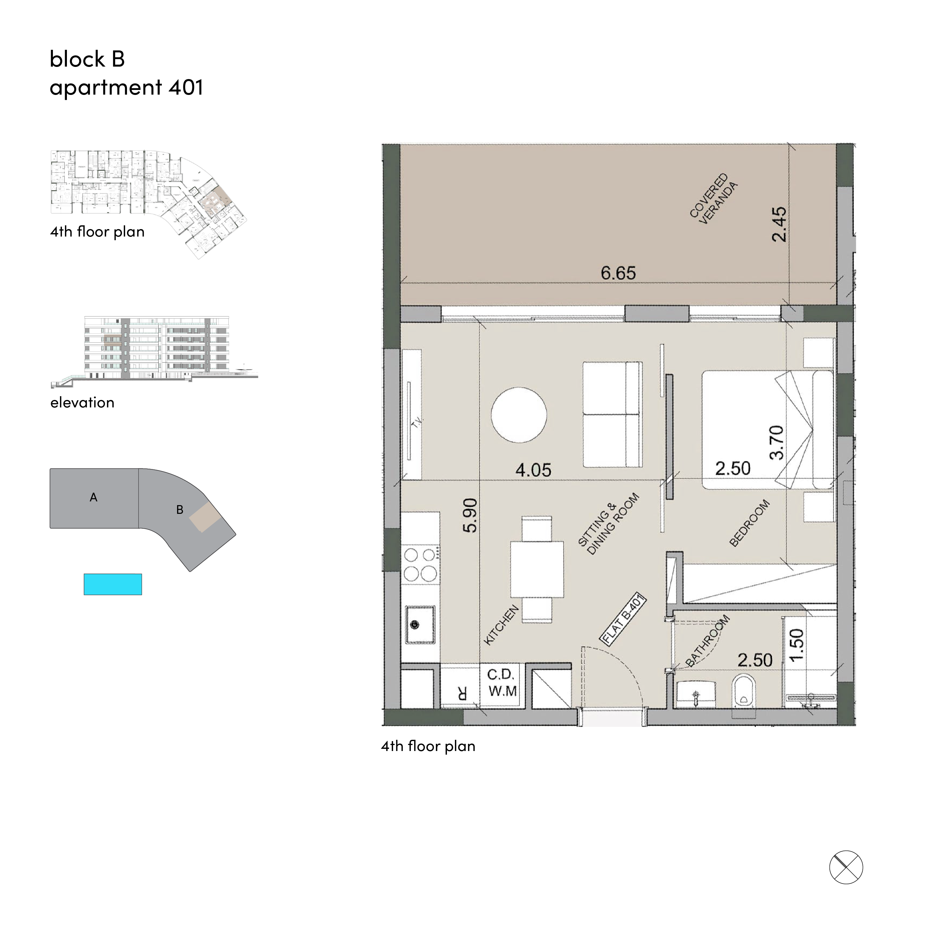 Sense block B apartment 401 layout